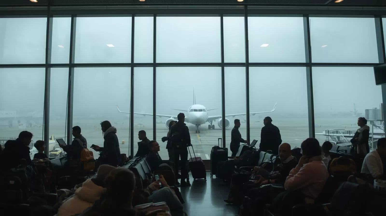 plane stuck due to fog