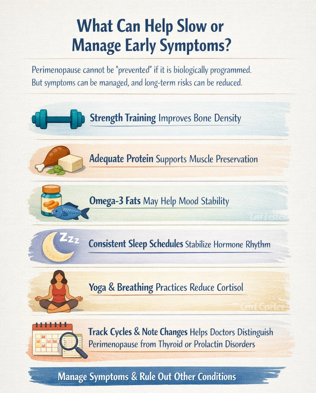 So the rise in early symptoms may reflect both genuine lifestyle stress and improved awareness. Perimenopause