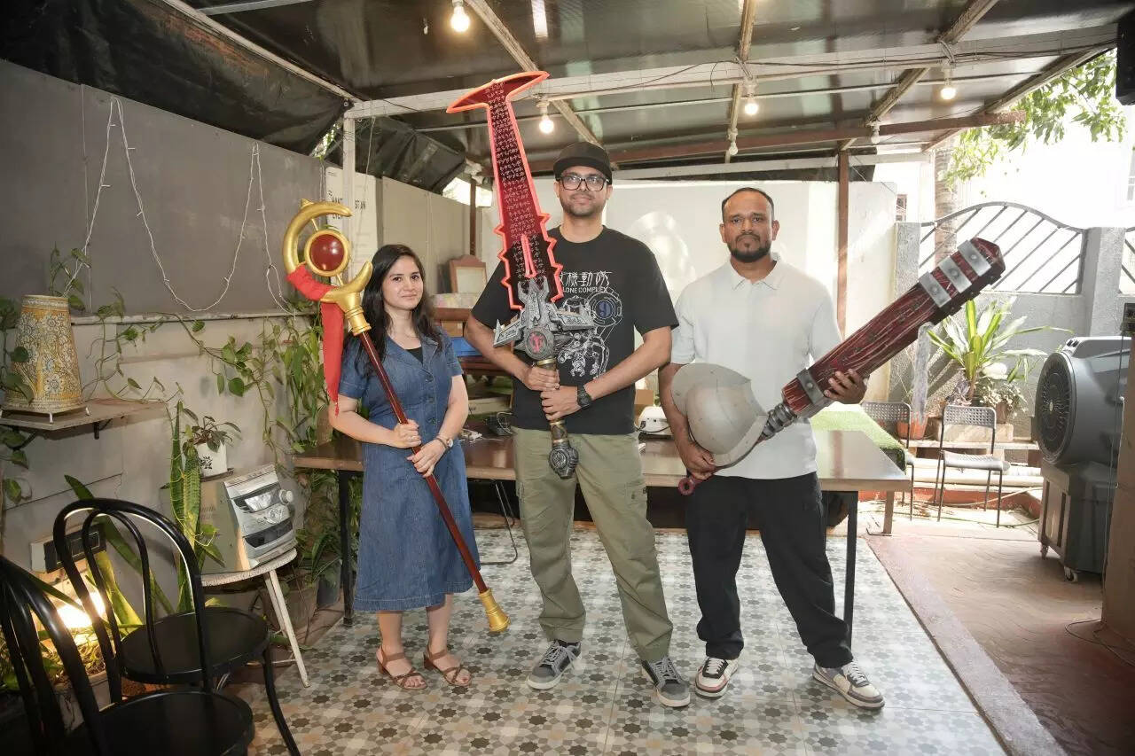 Mentors with the different kind of props for Cosplay Mentors with the different kind of props for Cosplay