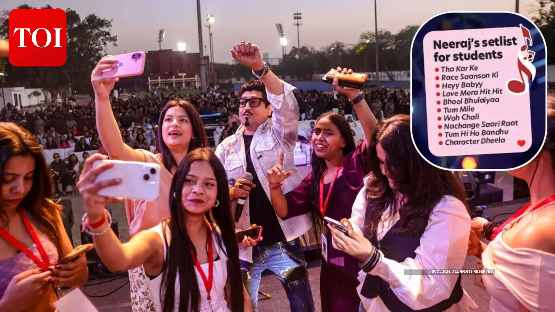 He welcomed students on the stage He welcomed students on the stage