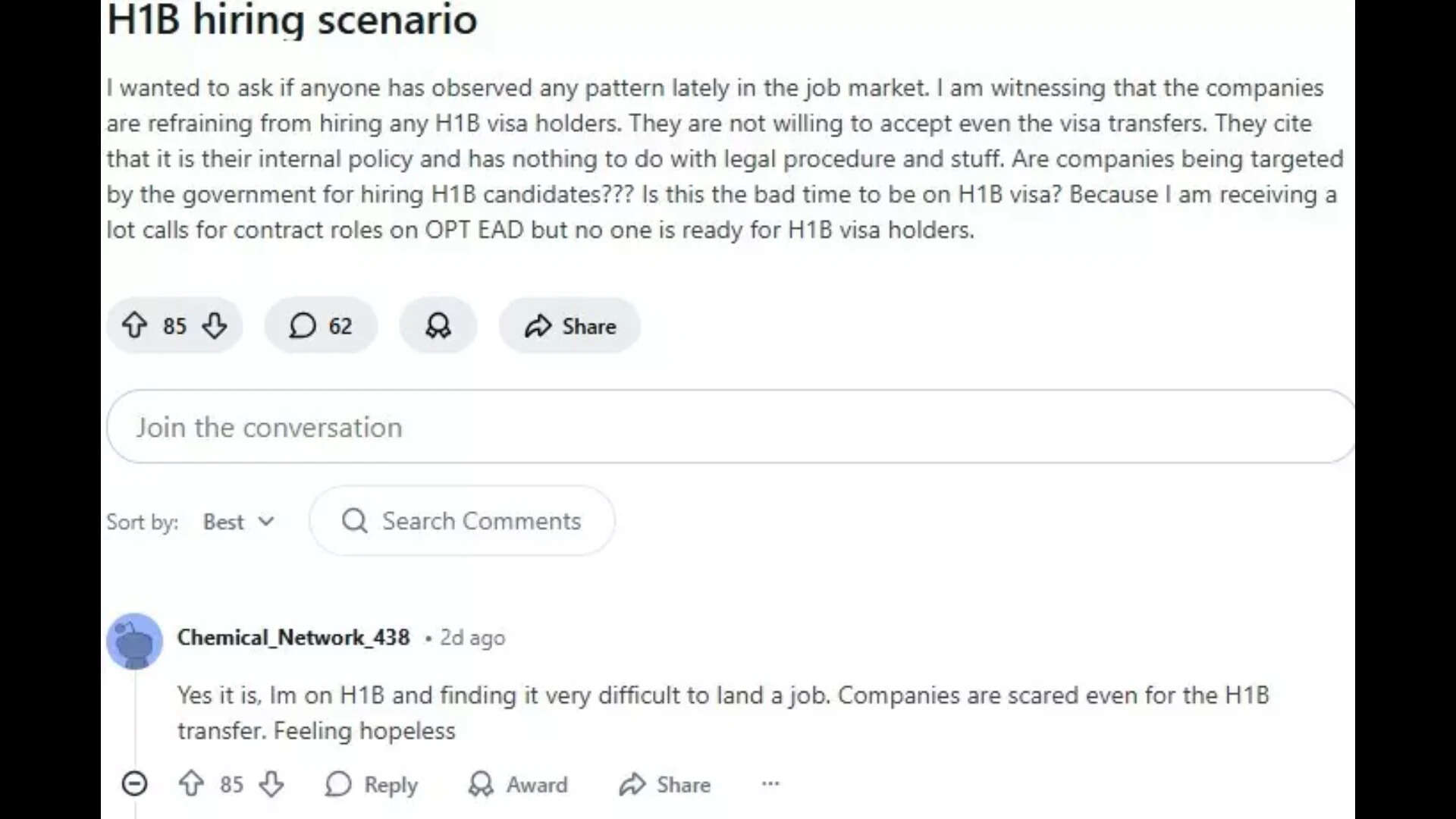 Redditor says companies not willing to accept even visa transfers