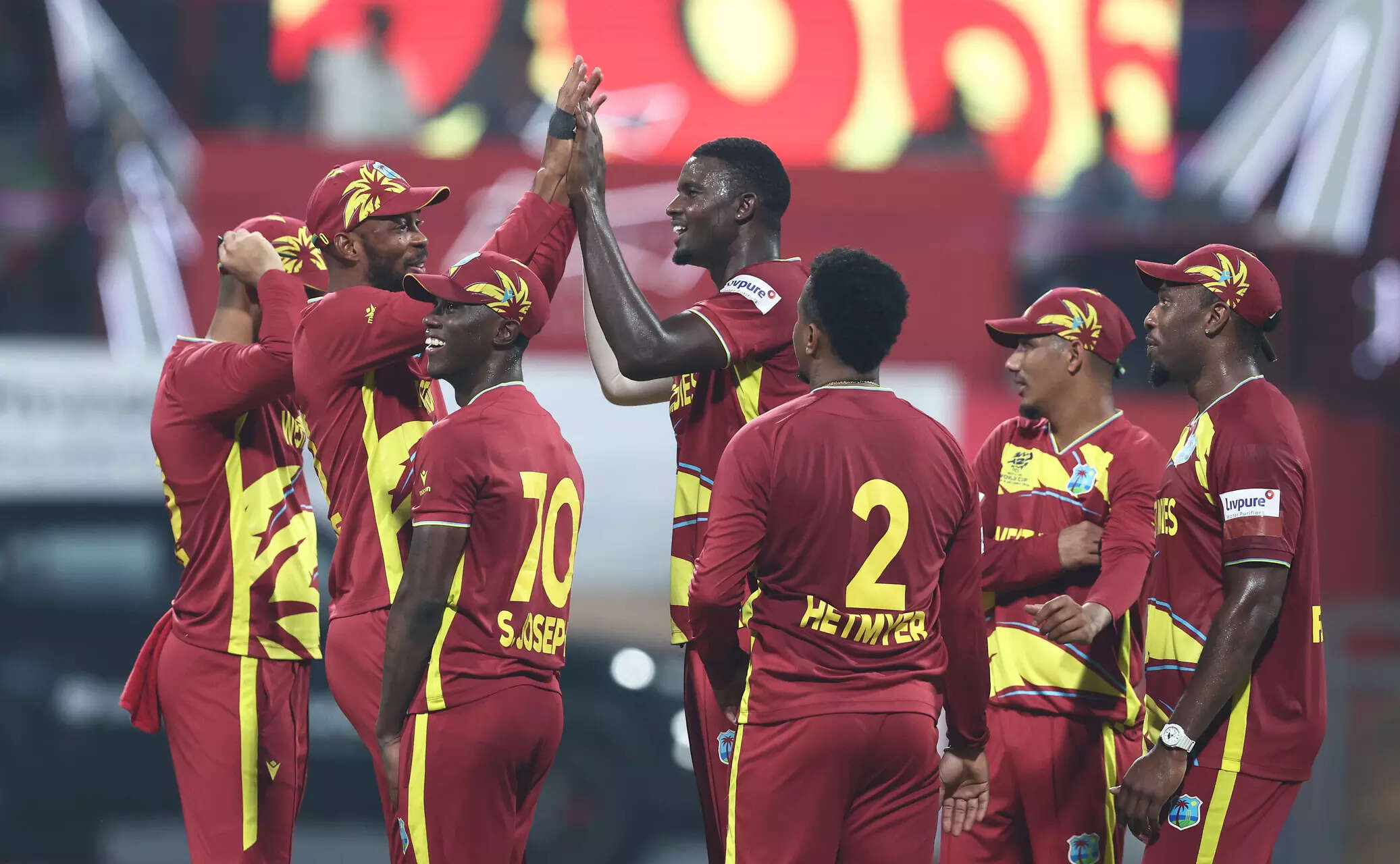 Jason Holder of West Indies celebrates the wicket of Graeme Cremer of Zimbabwe during the ICC Men's T20 World Cup India & Sri Lanka 2026 Super 8 match between Zimbabwe and West Indies at Wankhede Stadium on February 23, 2026 in Mumbai, India. (Photo by Pankaj Nangia/Getty Images) Zimbabwe v West Indies: ICC Men´s T20 World Cup India & Sri Lanka 2026