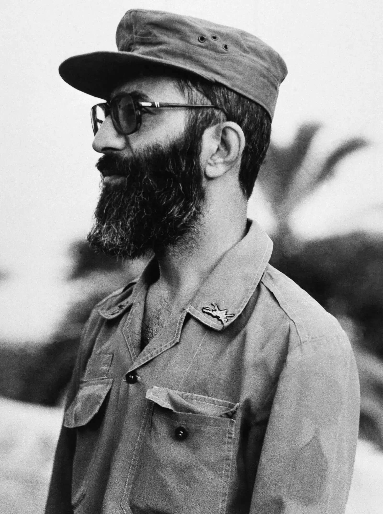 Khamenei stands in a military uniform in October 1981 (Photo credit: AP)