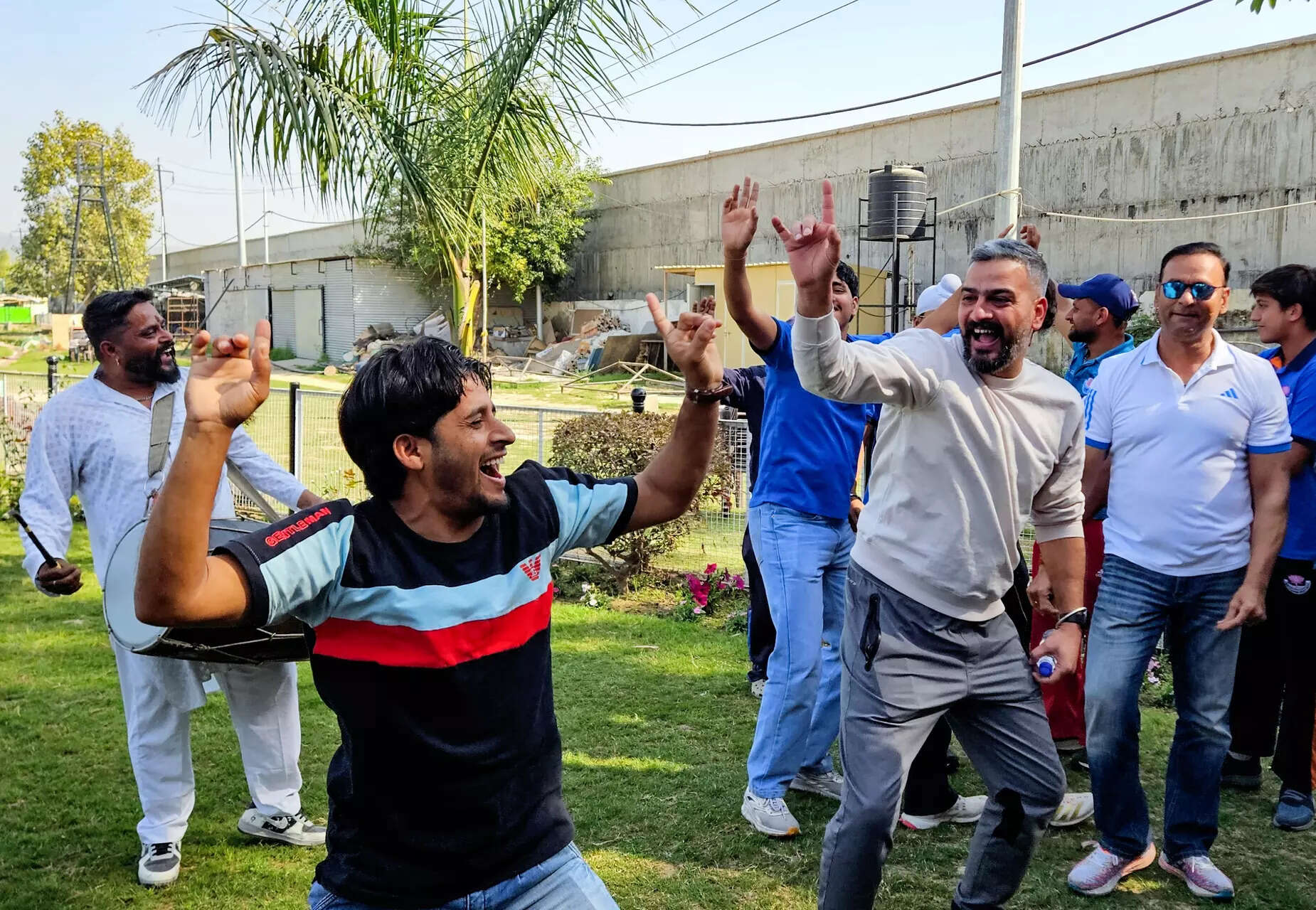 People celebrate at the JKCA office after Jammu and Kashmir team's first-ever Ranji Trophy win, in Jammu on Saturday. (ANI) Jammu, Feb 28 (ANI): People celebrate at the JKCA office after Jammu and Kashmir...