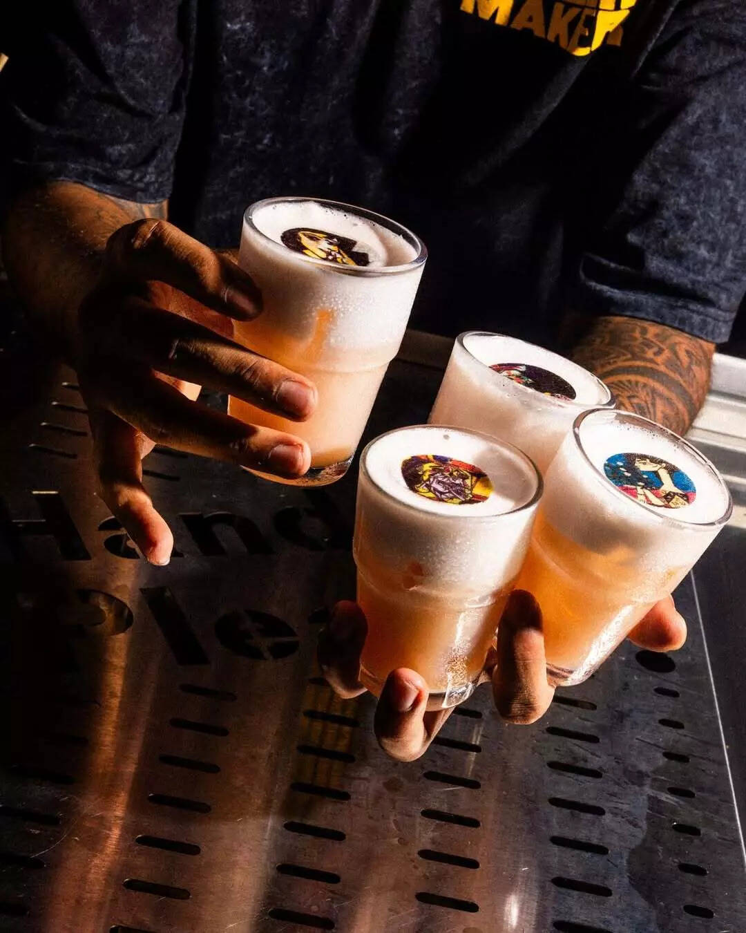 Boilermaker Goa_Picasso Sour. It’s got Pisco, pickled tomatoes, Darjeeling tea