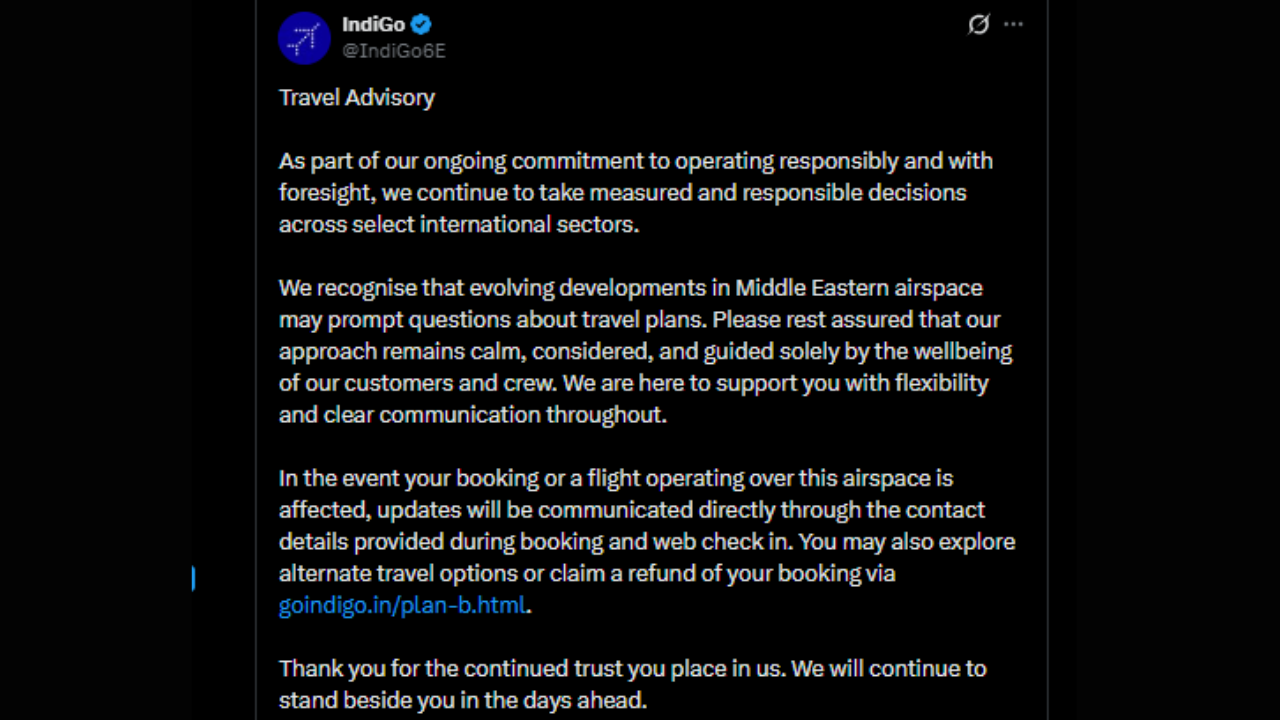 Indigo travel advisory