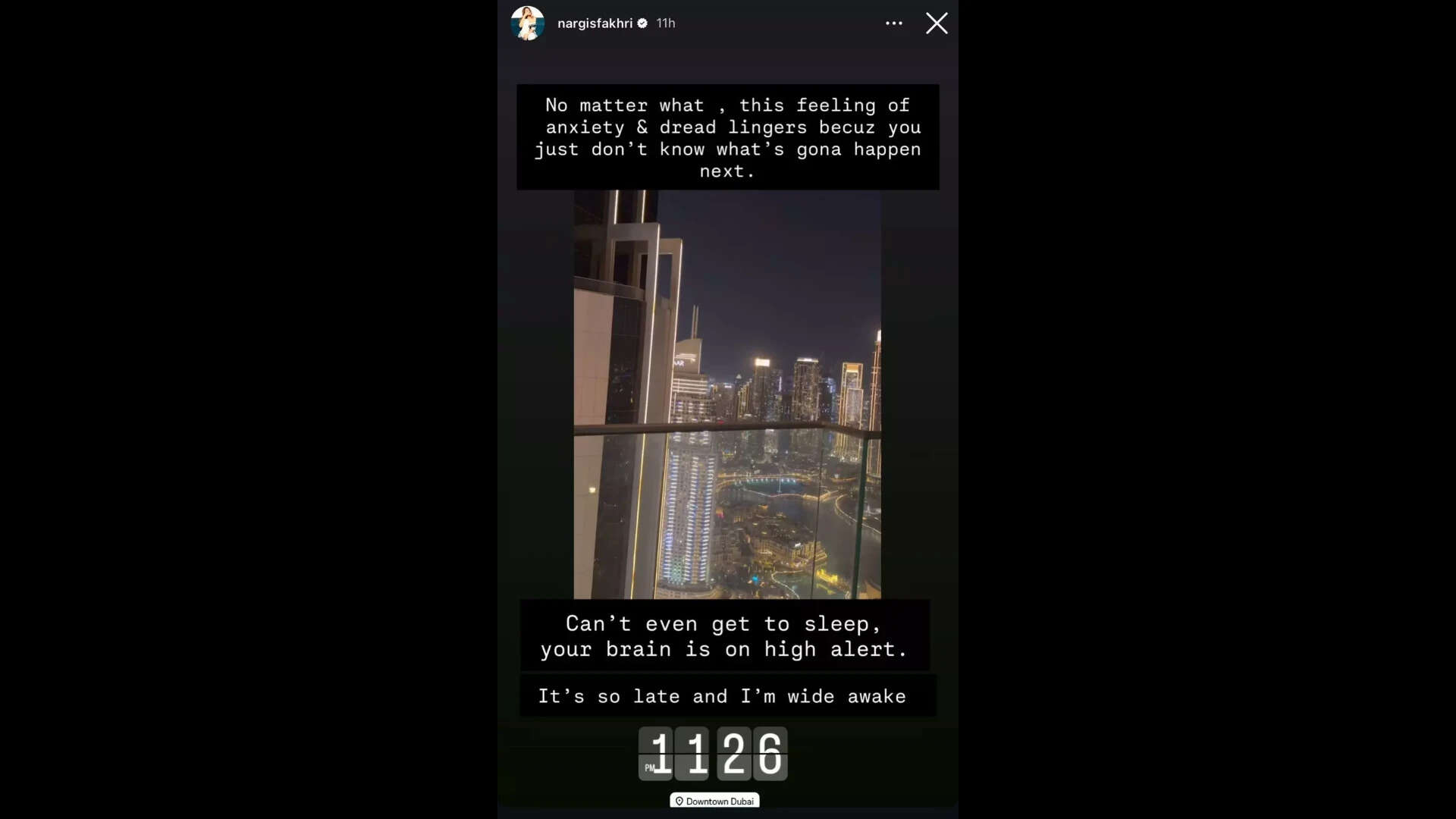 Nargis Fakhri's Instagram story 2