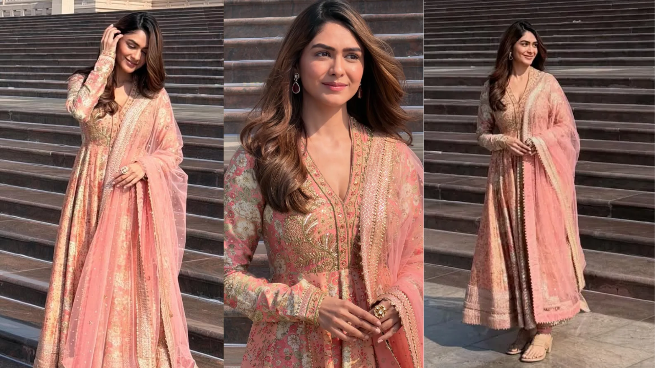 Mrunal Thakur Makes a Case for Salmon Pink Anarkalis