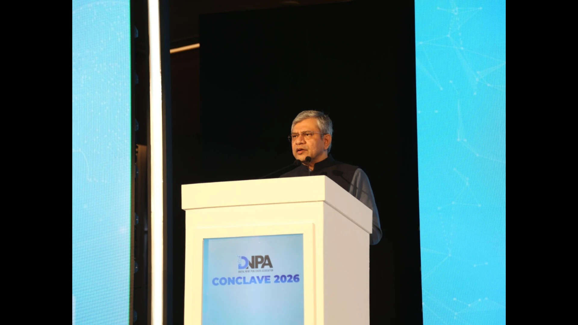 Ashwini Vaishnaw discusses Social Media Revenue Sharing, Online Safety and AI at DNPA Conclave 2026<br>