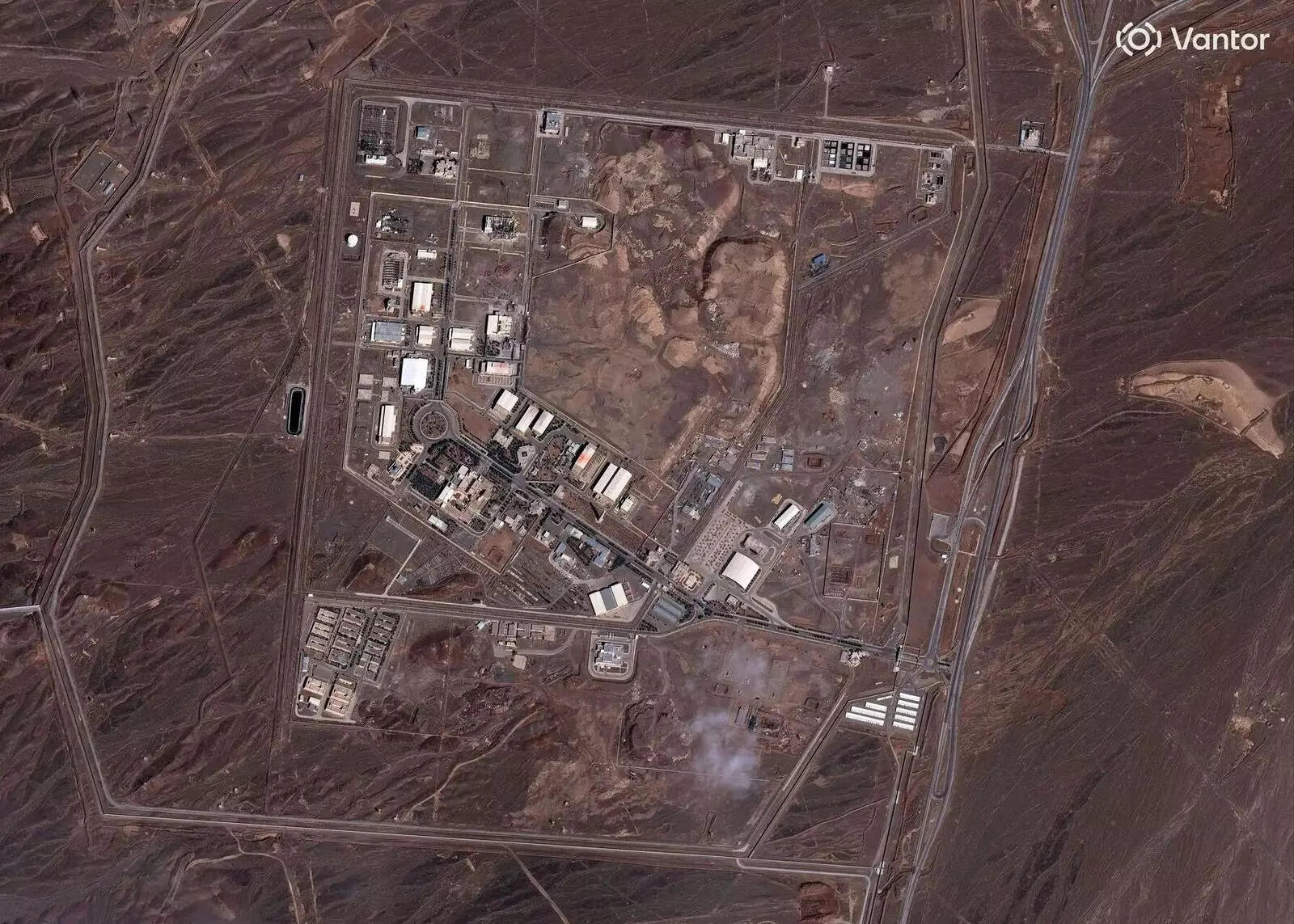 Satellite imagery shows damage to Iran's Natanz nuclear complex. (Photo credit: Vantor) .