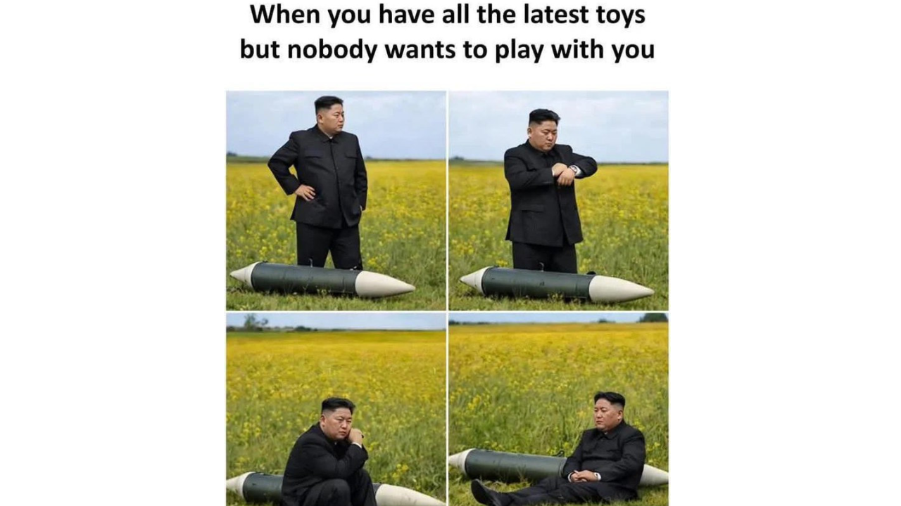 Kim Jong Un with his toys