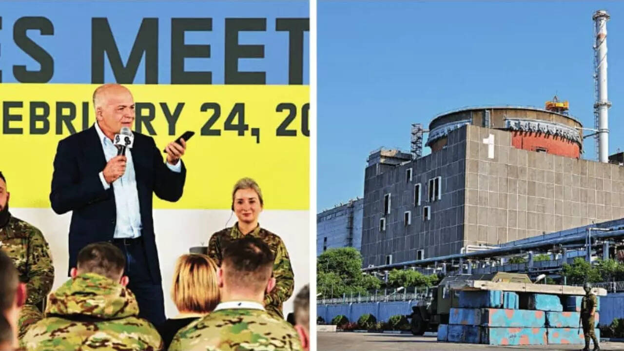Ukrainian businessman Victor Pinchuk says that even though it is Ukraine under attack, this is a European war. (Right) Russia now controls the Zaporizhzhia nuclear plant, an uneasy situation for t
