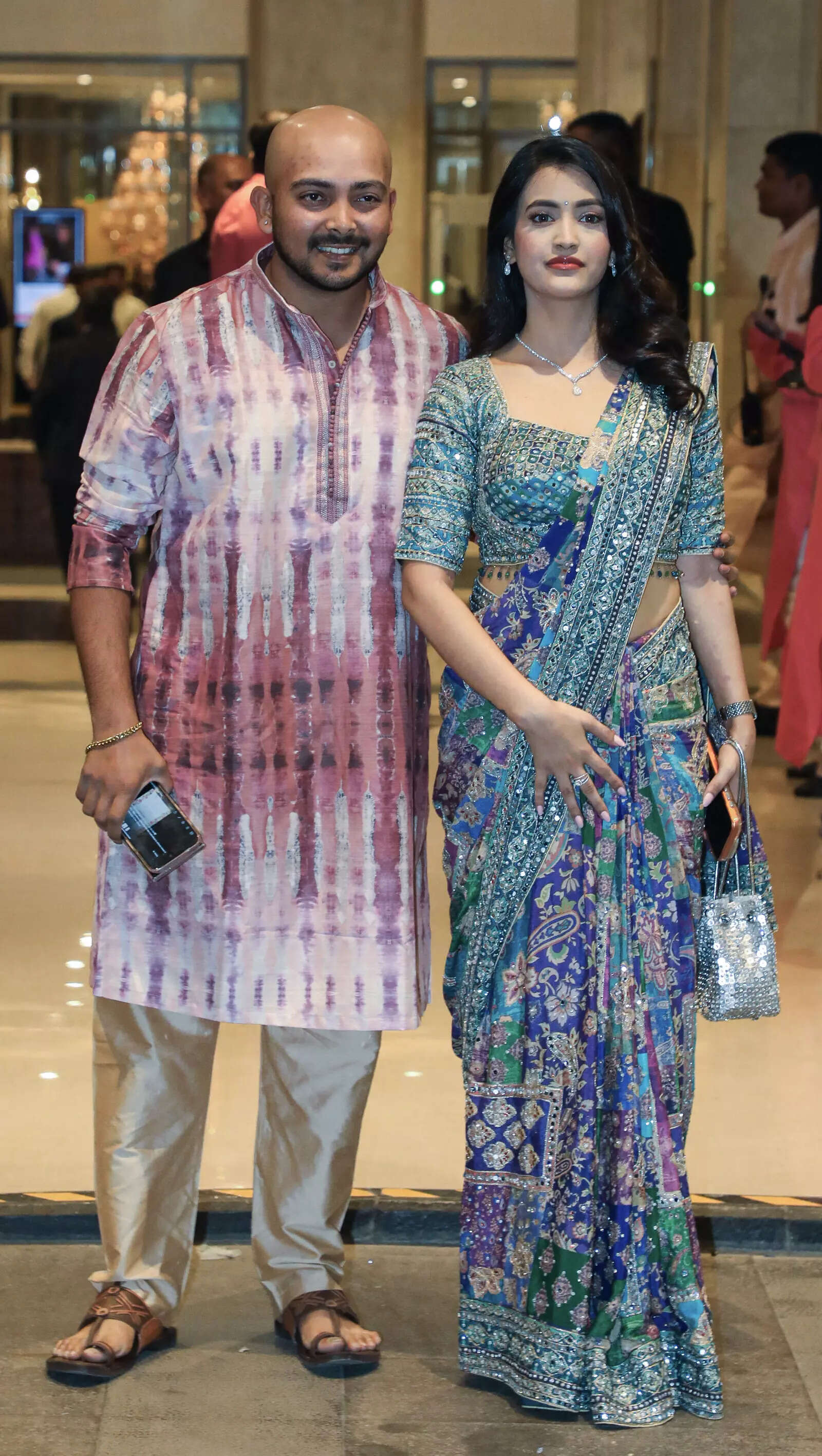 Mumbai, Mar 06 (ANI): Cricketer Prithvi Shaw attends the wedding ceremony of Arj...