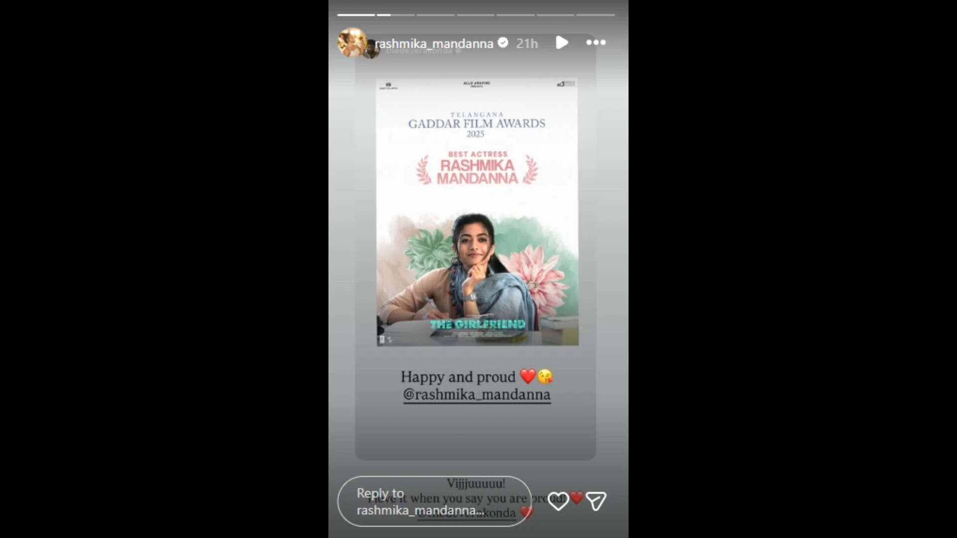 Rashmika Mandanna's IG post