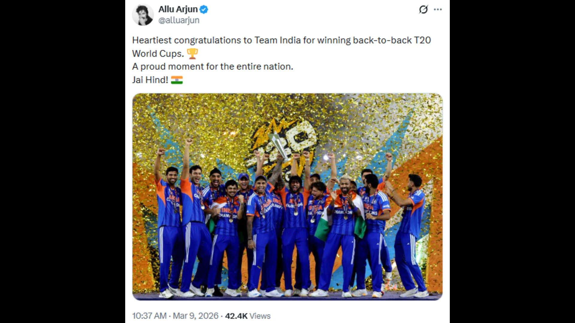 Allu Arjun's post
