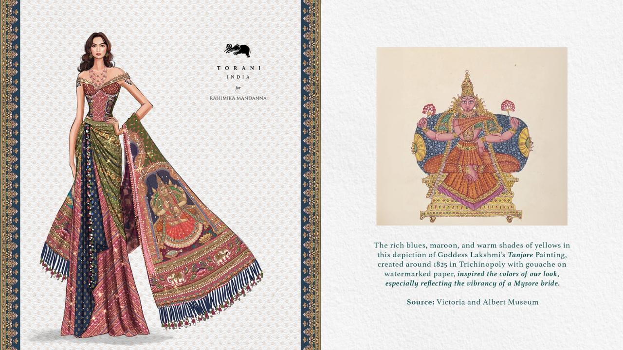 Decoding the Lakshmi Motif on Rashmika's Dupatta