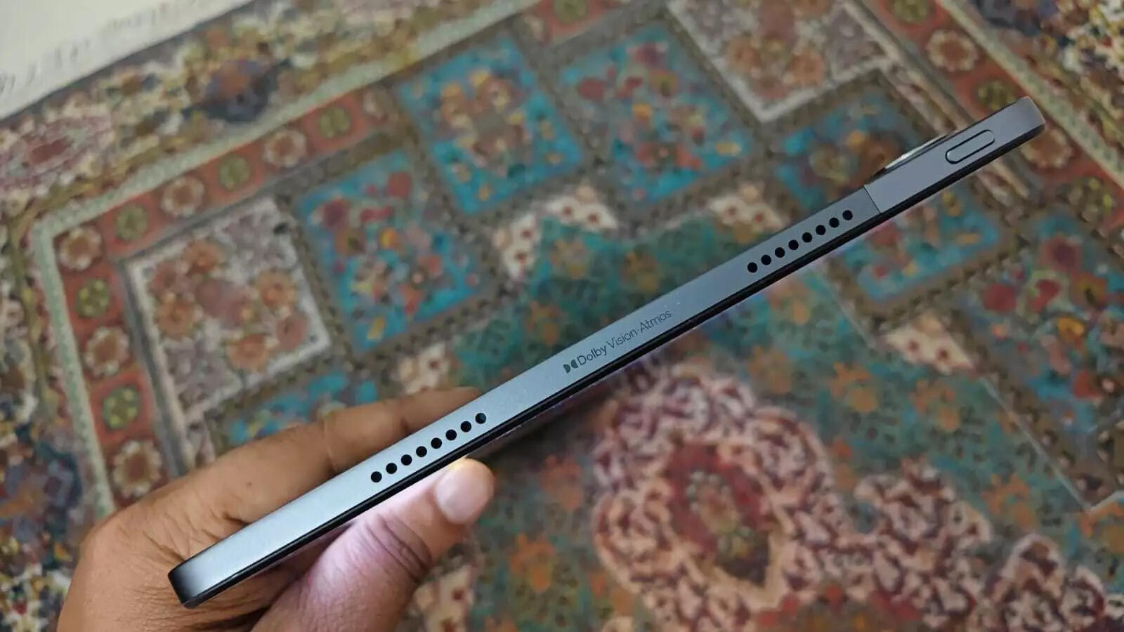 Power button and speakers