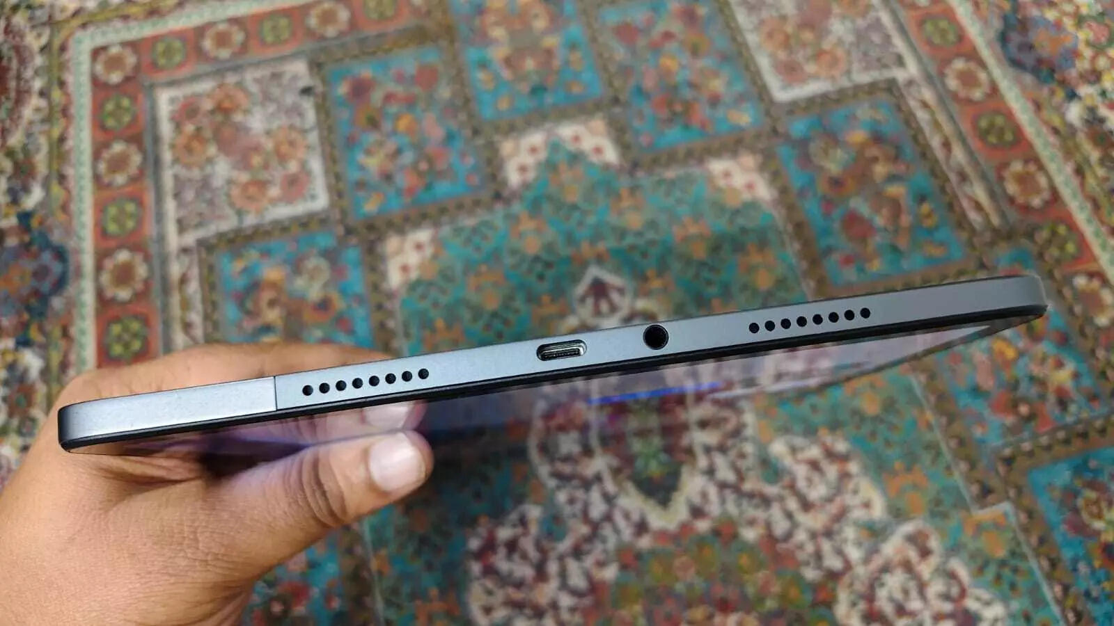 USB-C charging port and 3.5 mm audio port