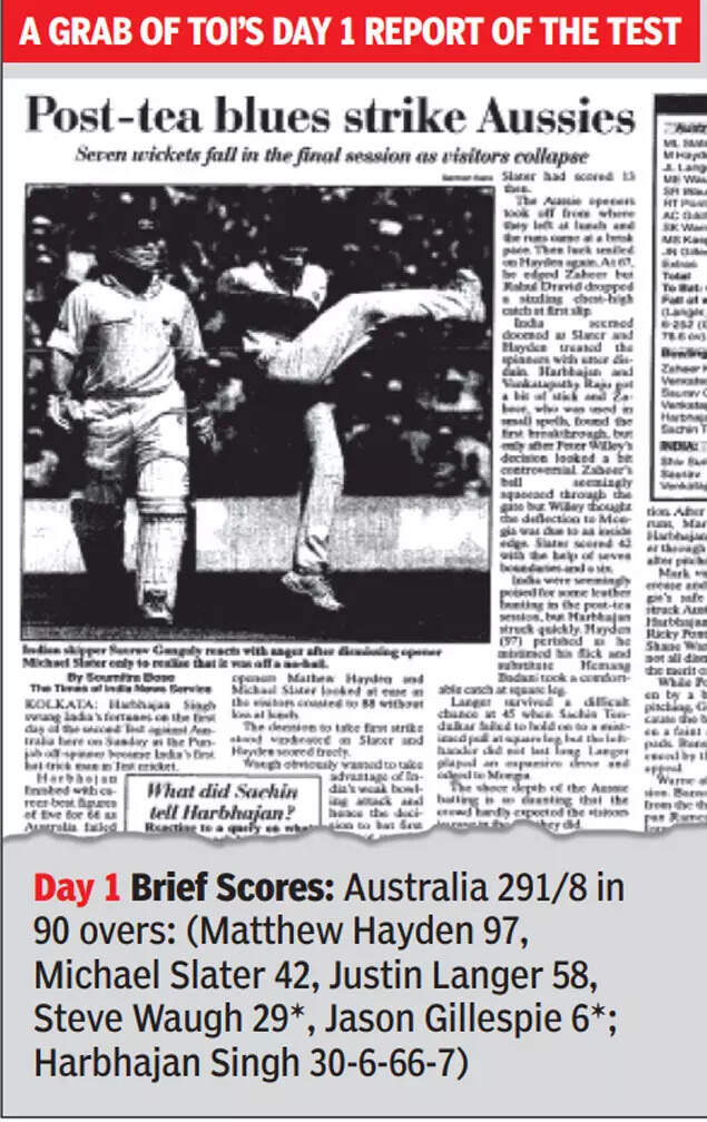 टीओआई की 2001 ईडन टेस्ट की पहले दिन की रिपोर्ट