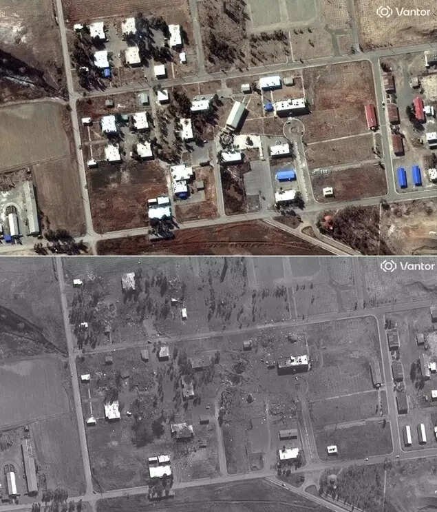 Satellite images show impact of strikes on Iran