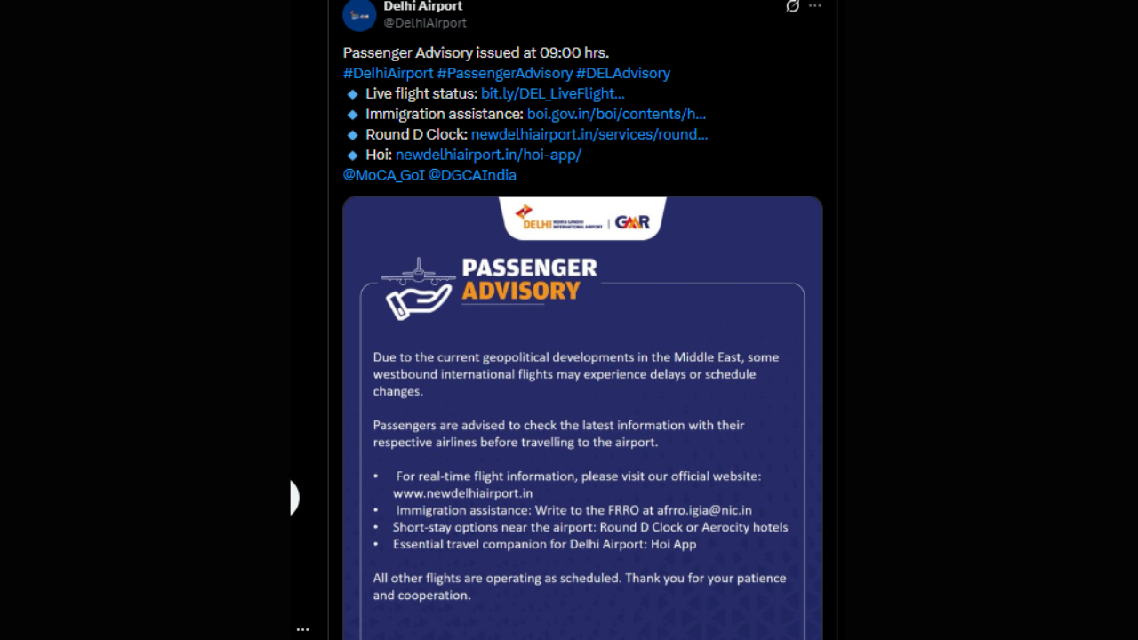 Delhi Airport advisory