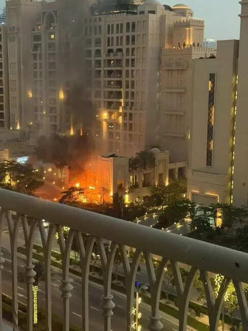 Iranian attack hits Fairmont The Palm, Palm Jumeirah, Dubai in UAE? Fire and smoke seen near Fairmont The Palm after reported explosions in Dubai.