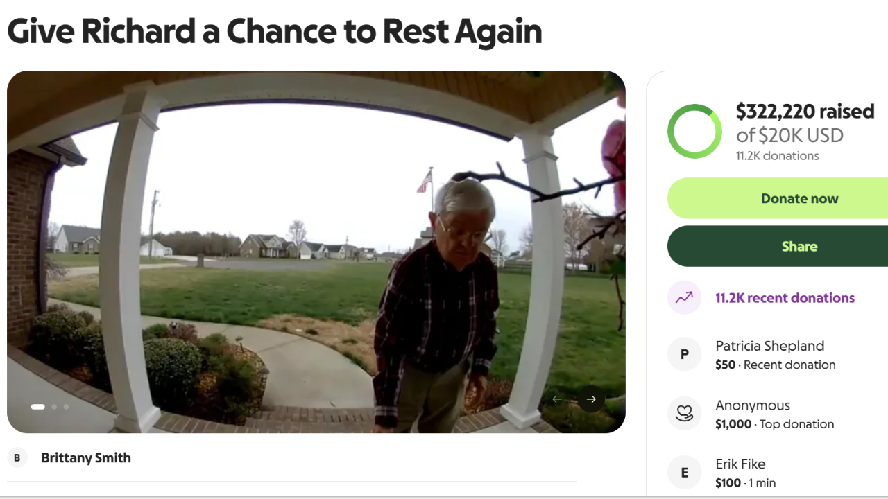 Internet raises $280,000 for elderly DoorDash driver forced out of retirement after woman spots him on doorbell camera and shares his story