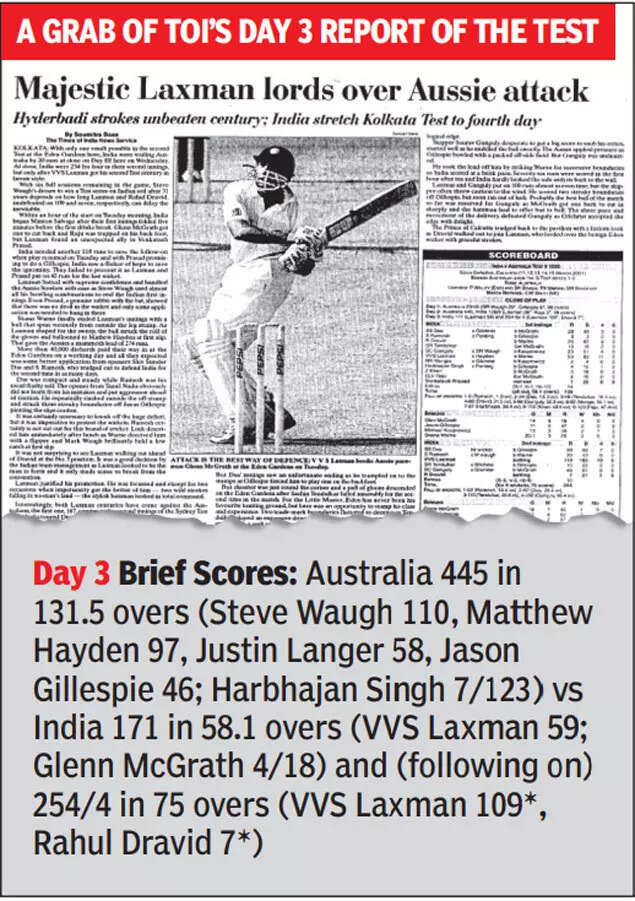 ઈડન ટેસ્ટના ત્રીજા દિવસે TOI નો રિપોર્ટ