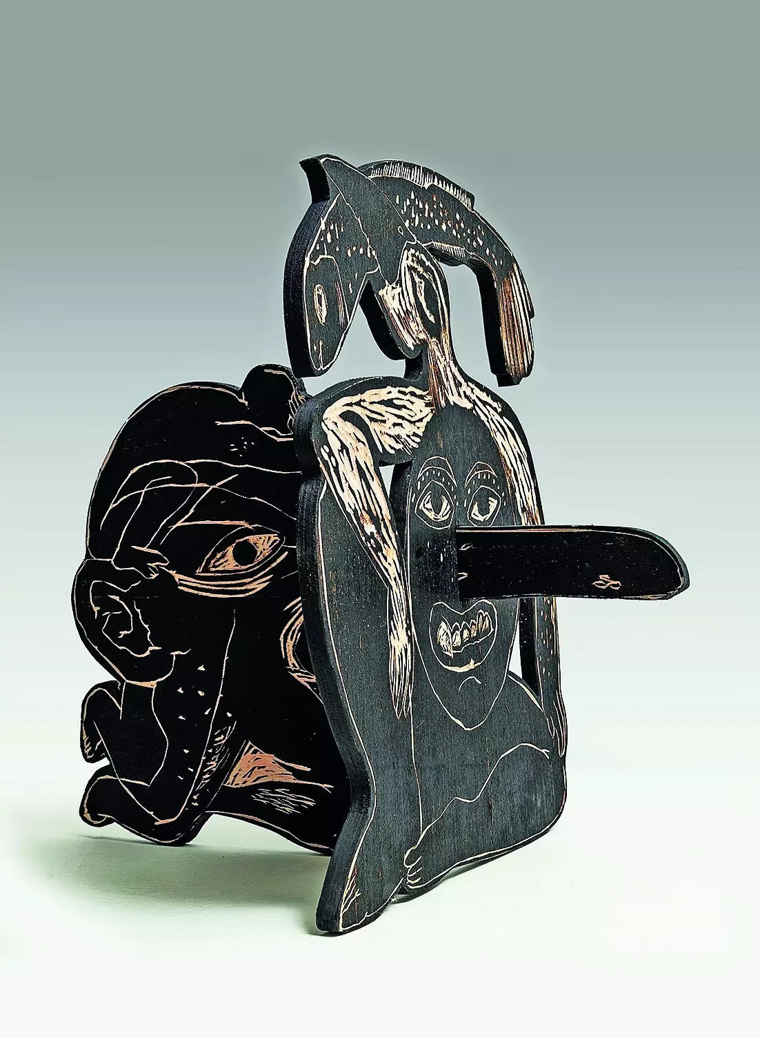 The art of not keeping the promises, a carved plywood piece by Arpan Sadhukhan