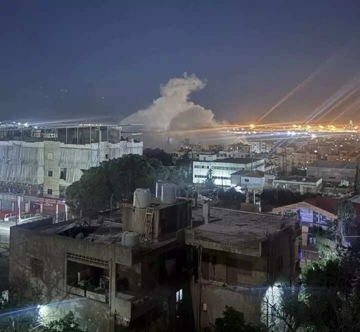 Thick smoke billowing from buildings after strikes on buildings in Beirut (Image: Habib Al-Badawi/ Beirut)