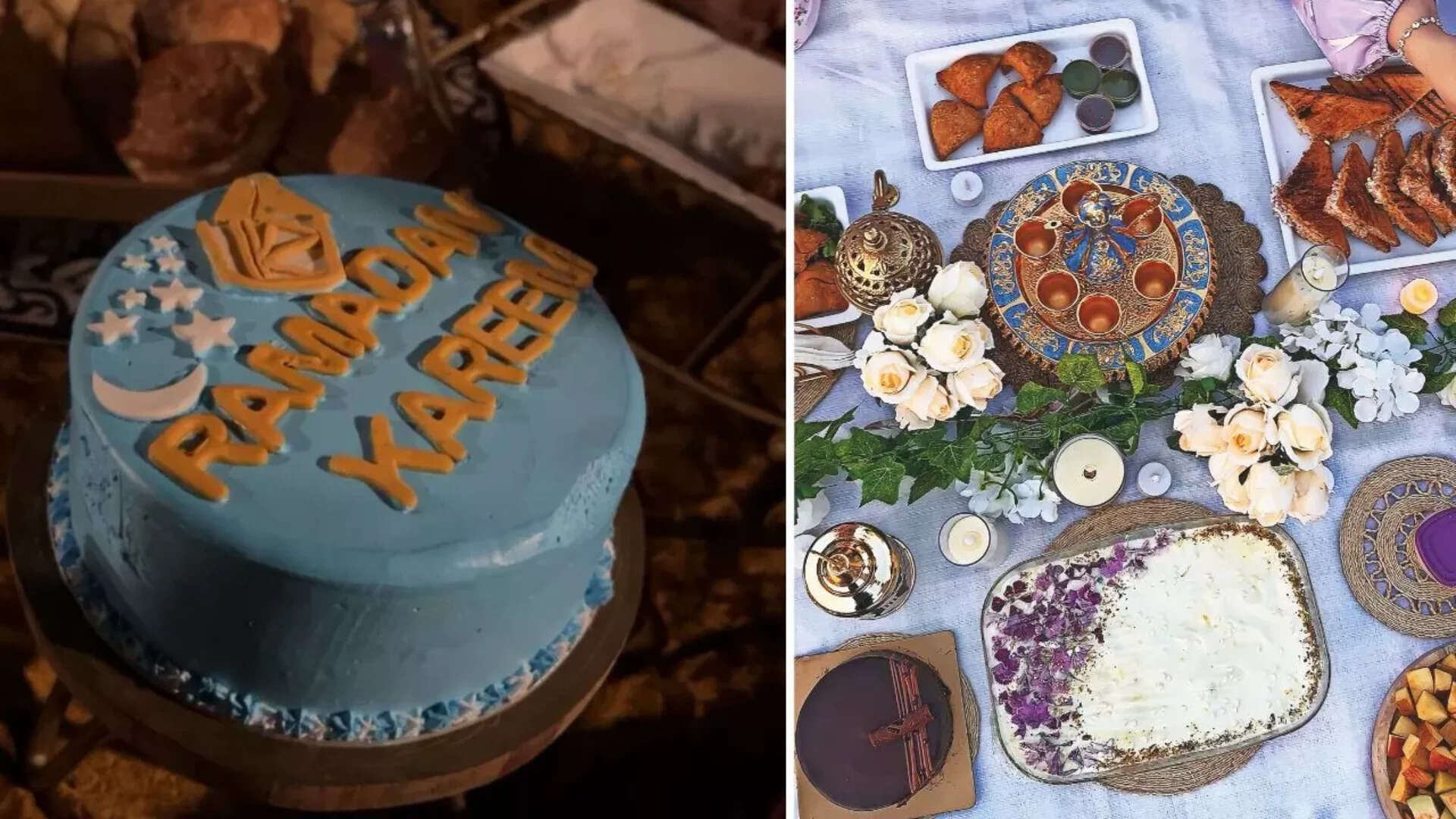 @ilmanabii, @muskan_2212) Delhiites decorated their spread with plants, fairy lights and Ramzan decor including custom cake, catering stand to arrange the assorted fruits on
