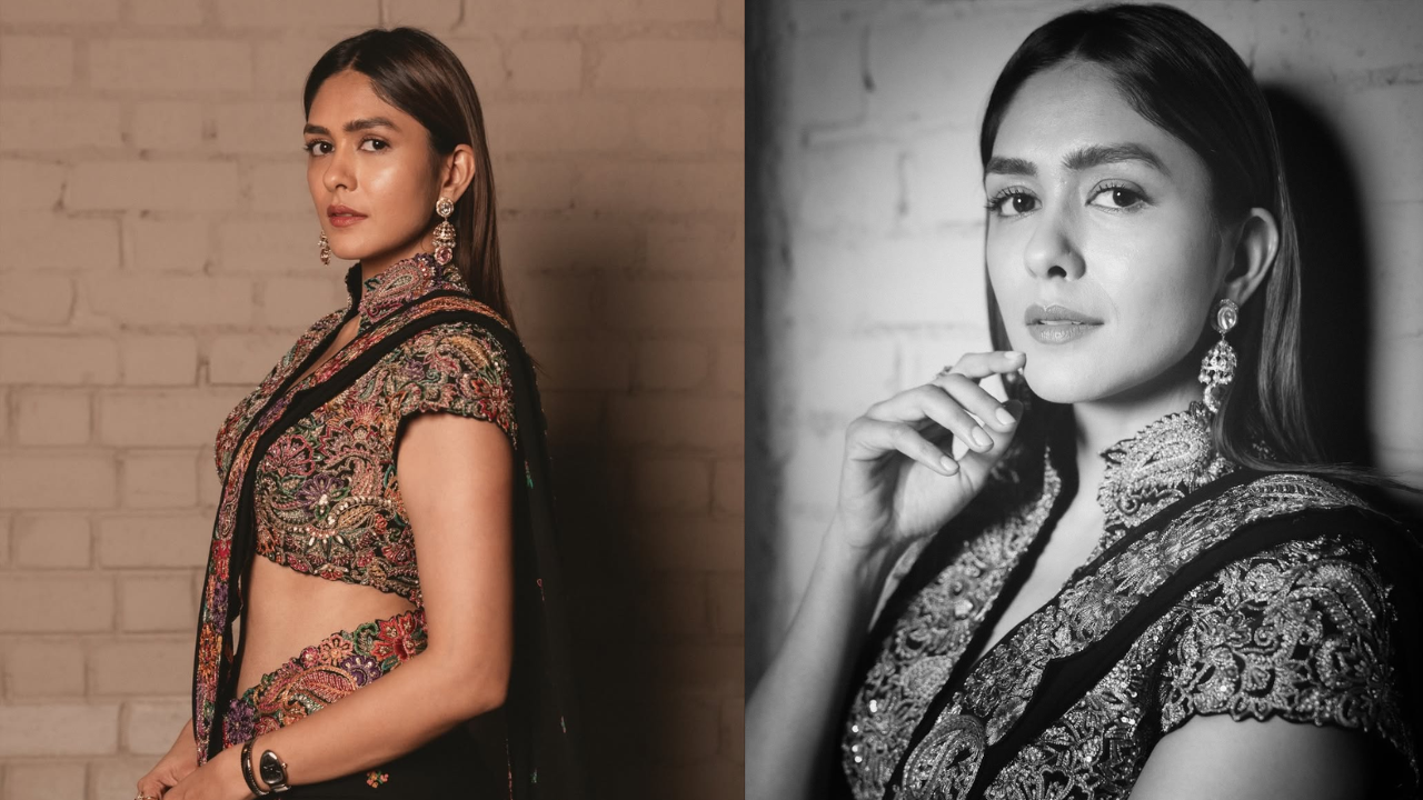 Mrunal Thakur’s Desi Black Saree Look