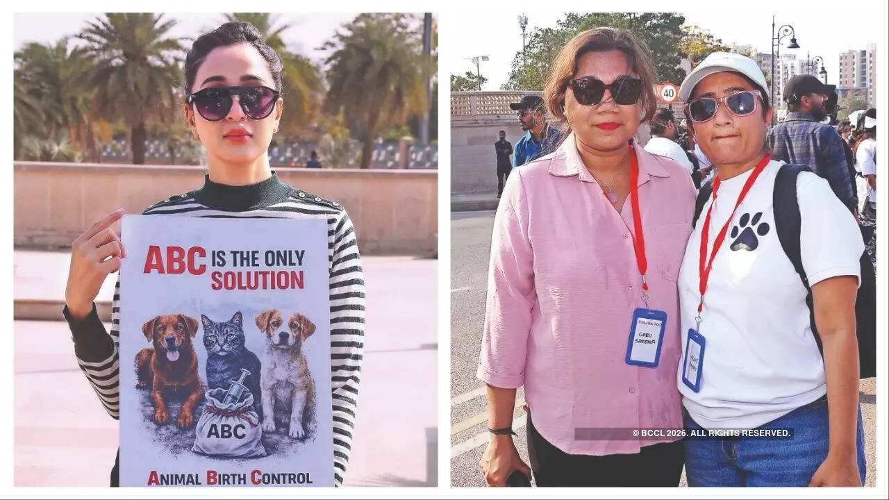 (L) Caroline Borges (R) Charu Saxena & Dr Pooja Singh