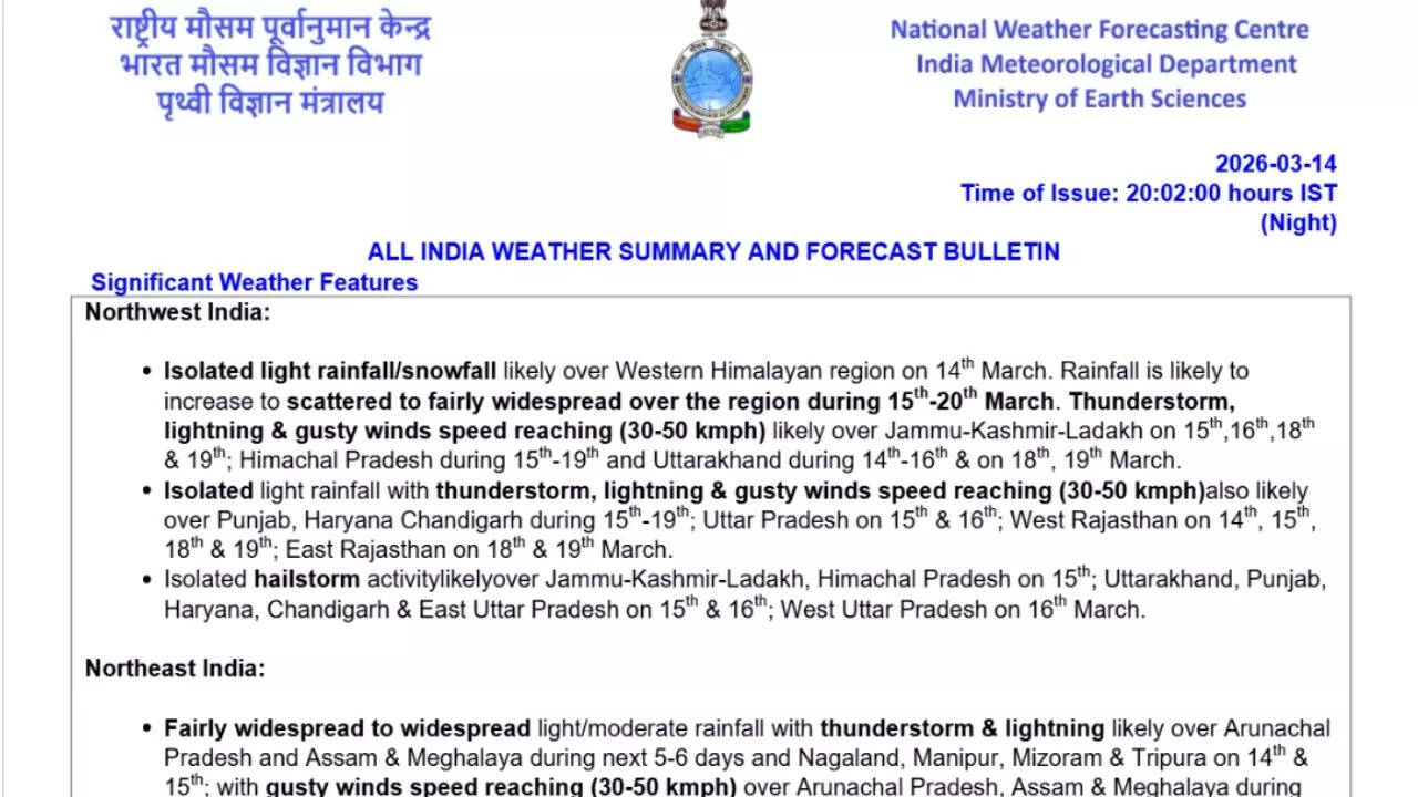 IMD weather report IMD weather report