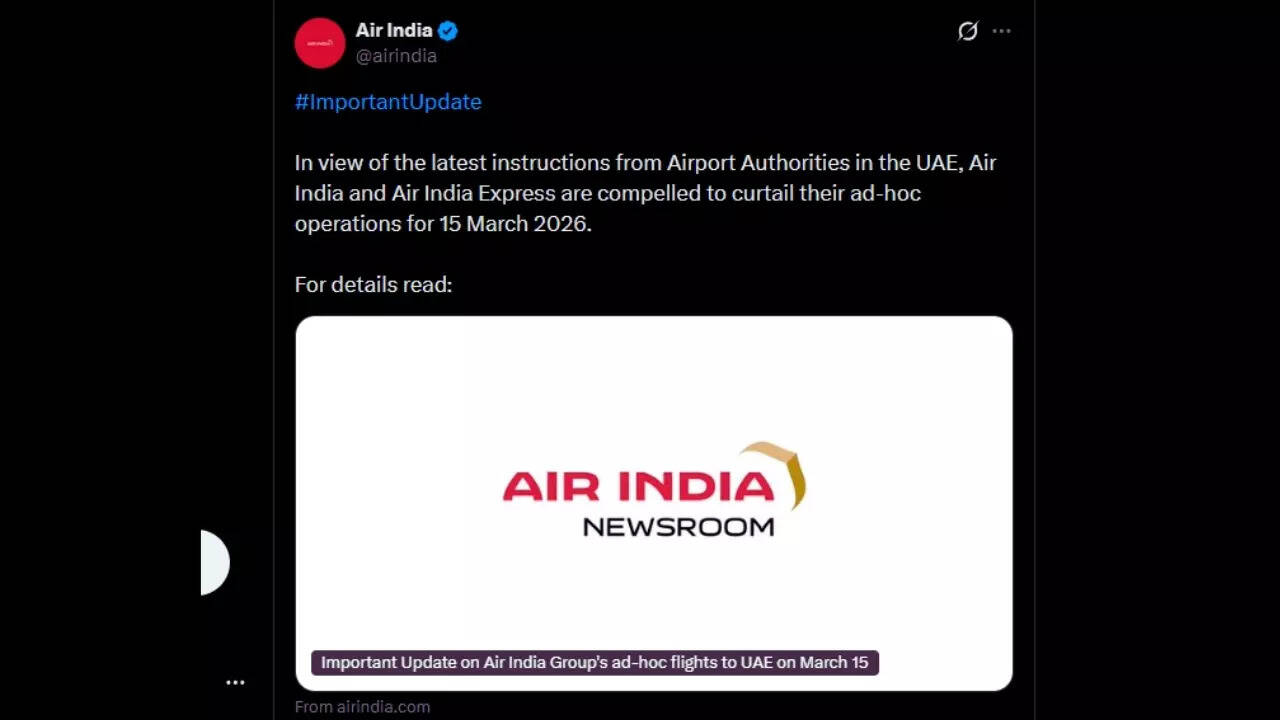 Air India announcement on X Air India announcement on X