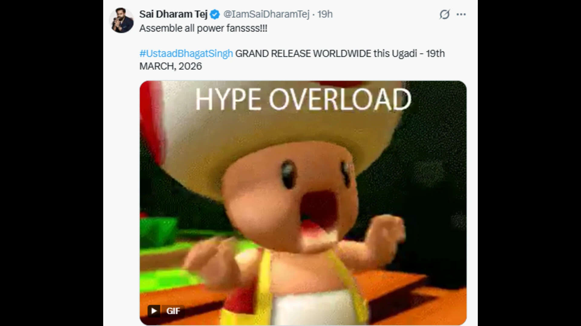 Sai Dharam Tej's X post