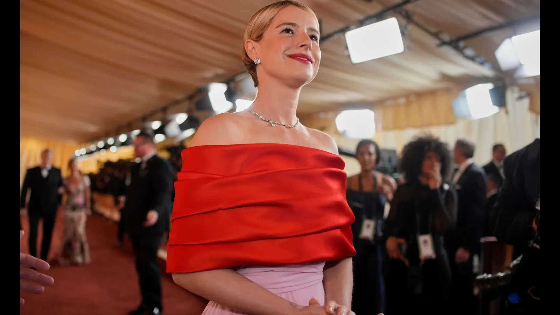 Jessie Buckley arrives at the Oscars on Sunday, March 15, 2026, at the Dolby Theatre in Los Angeles. (AP Photo/John Locher) 'One Battle After Another' wins best picture at 98th Academy Awards