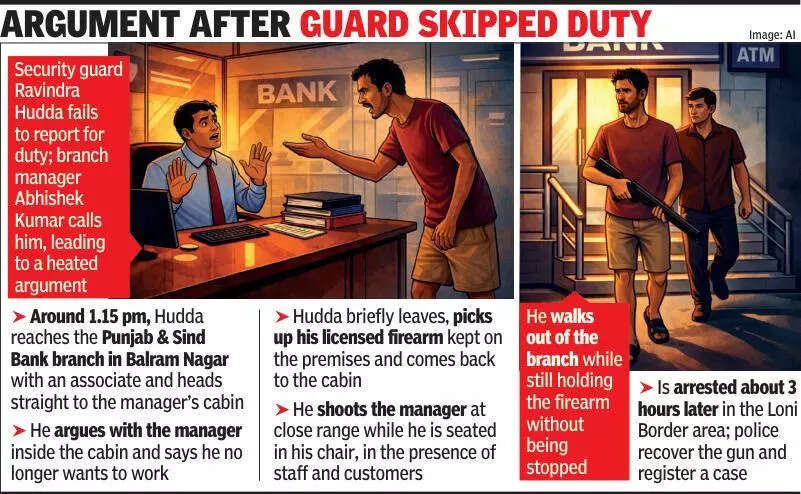 Guard shoots bank manager dead