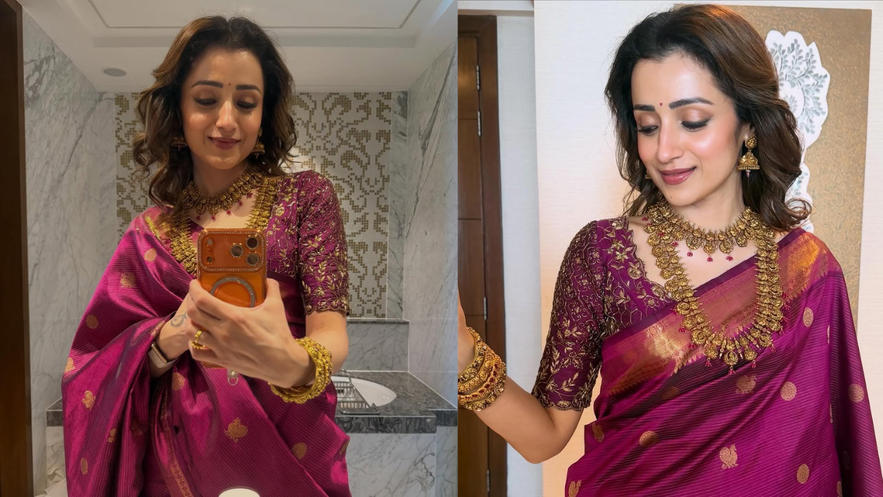 Trisha Krishnan Steals The Spotlight In Purple Silk