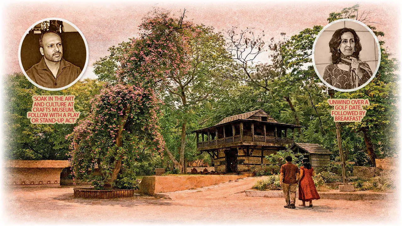 Unwinding over a golf date is  Shivani W Pasrich 's pick and fashion designer Dhruv Vaish loves to soak in the art and culture at the Crafts Museum