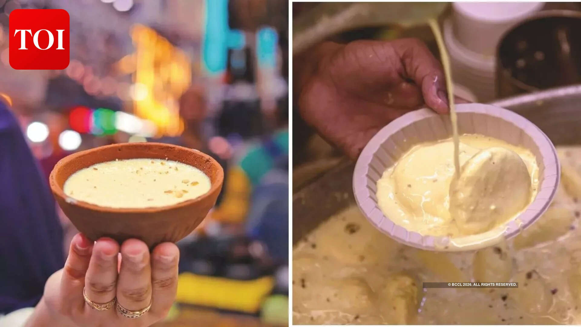 Kulhad kheer (L), ras malai (R )