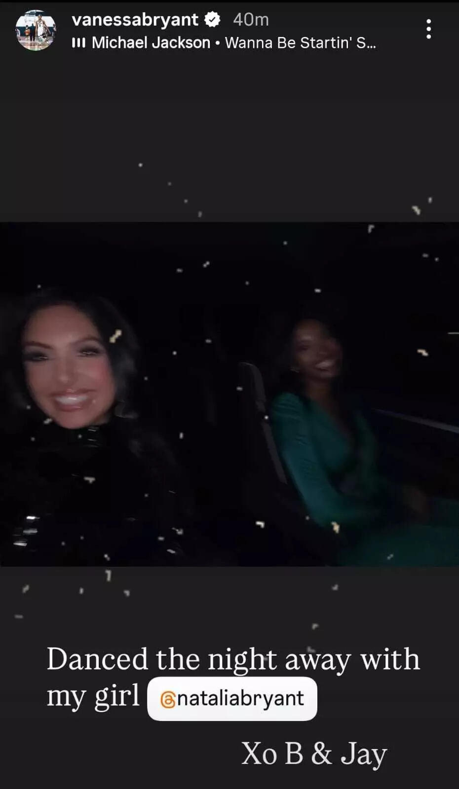 Vanessa Bryant's Instagram story