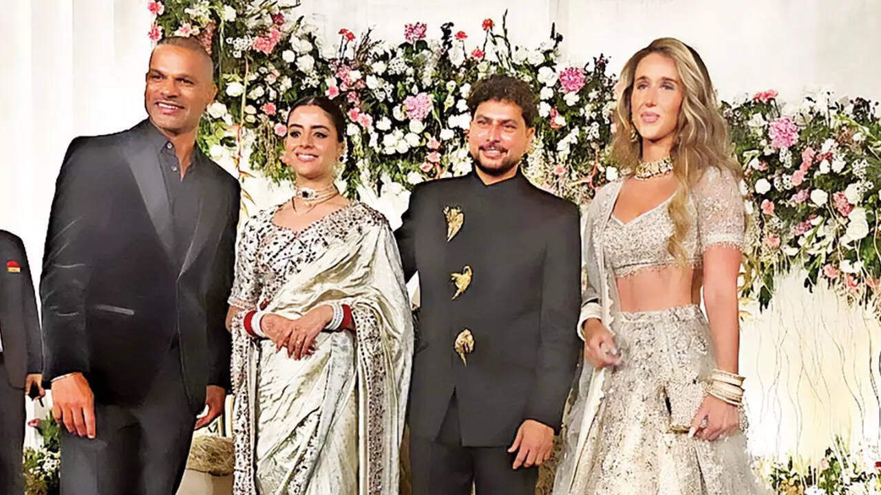 Shikhar Dhawan came along with wife Sophie Shine
