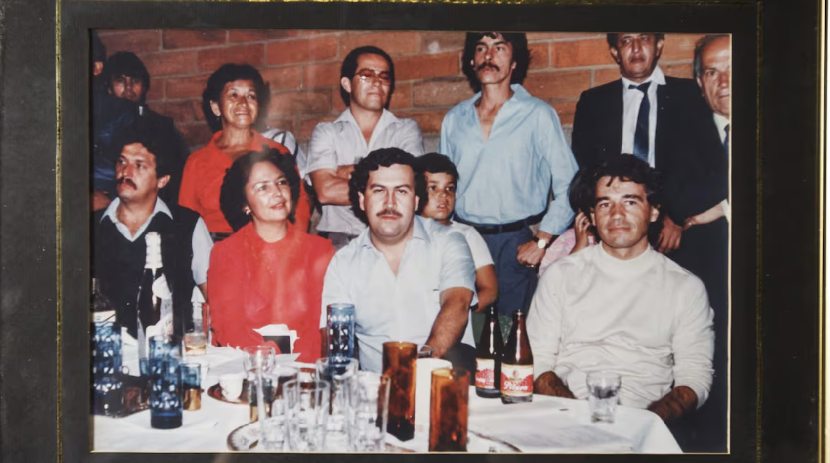Photograph of Pablo Escobar in the office of the DEA Houston division chief