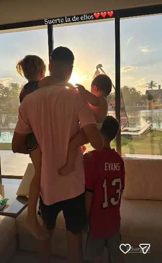 Sergio Busquets with his children