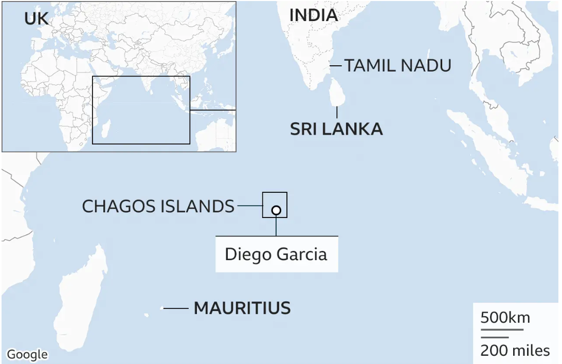 How far is Diego Garcia from India