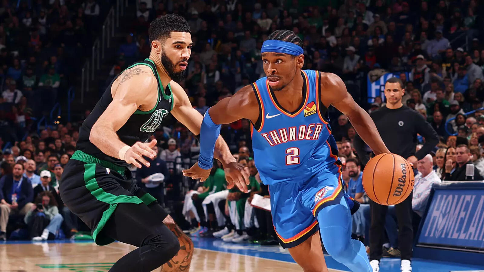 Boston Celtics' Jayson Tatum vs Oklahoma City Thunder's Shai