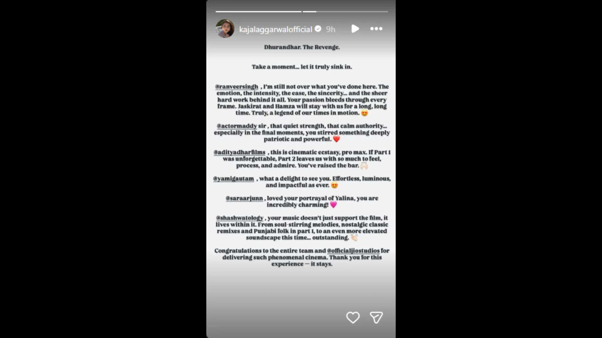 Kajal Aggarwal's post