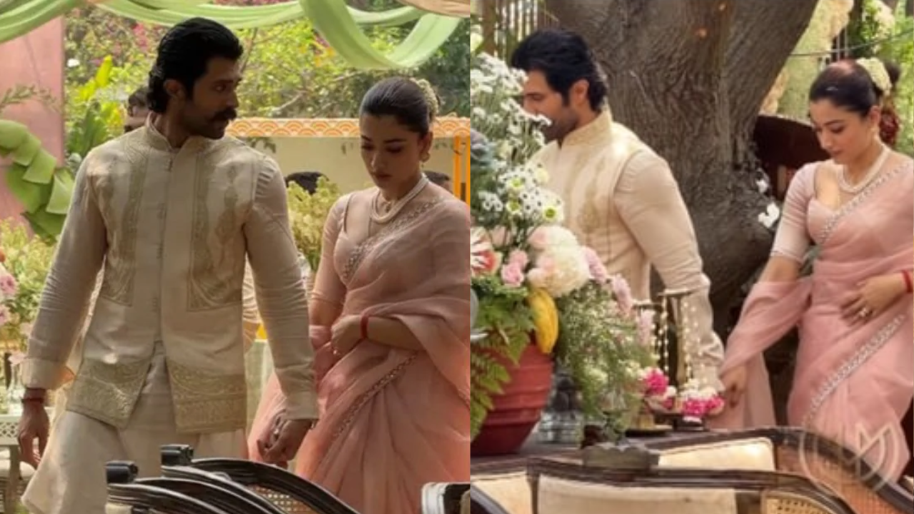 Rashmika And Vijay Nail Daytime Wedding Glam
