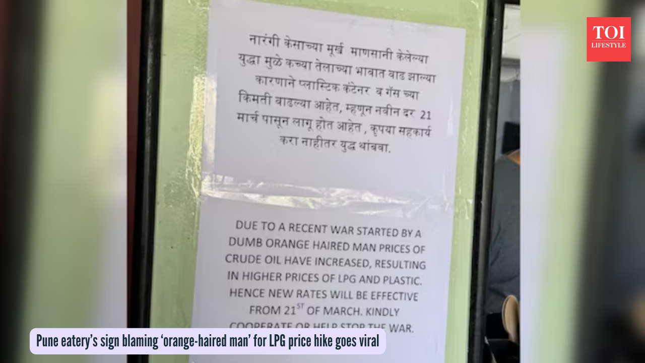 Pune eatery’s sign blaming ‘orange-haired man’ for LPG price hike goes viral